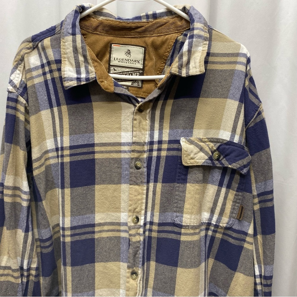 Legendary Whitetails 2xl buck camp button shirt plaid long sleeve cotton - Picture 4 of 9